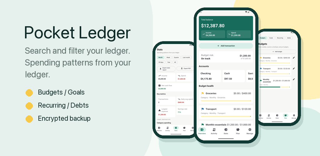 Pocket Ledger app preview